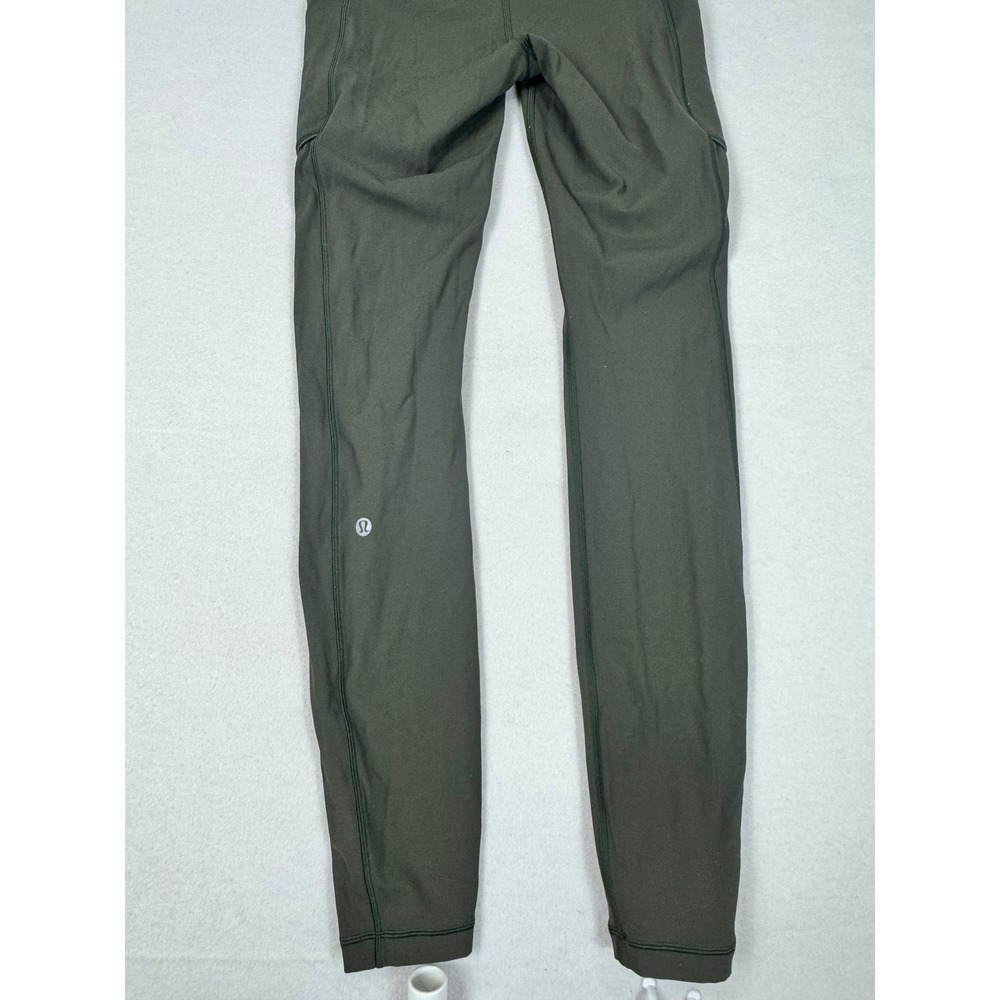 Lululemon Speed Up Full length Tight Olive Green Running Leggings Pockets Size 4 - Picture 2 of 9